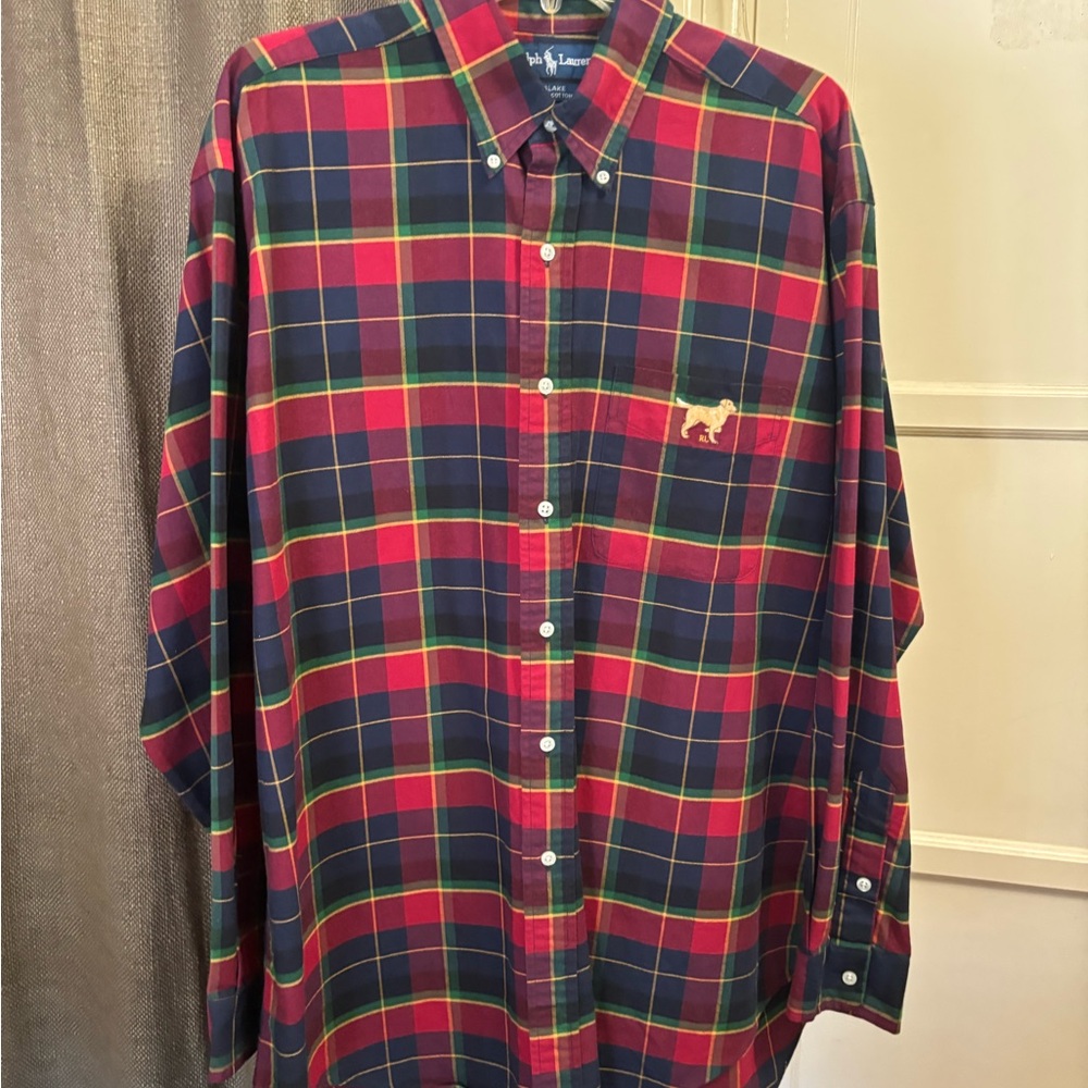 Vintage Ralph Lauren Red and Green Casual Button Down Shirt, excellent condition - Picture 7 of 12